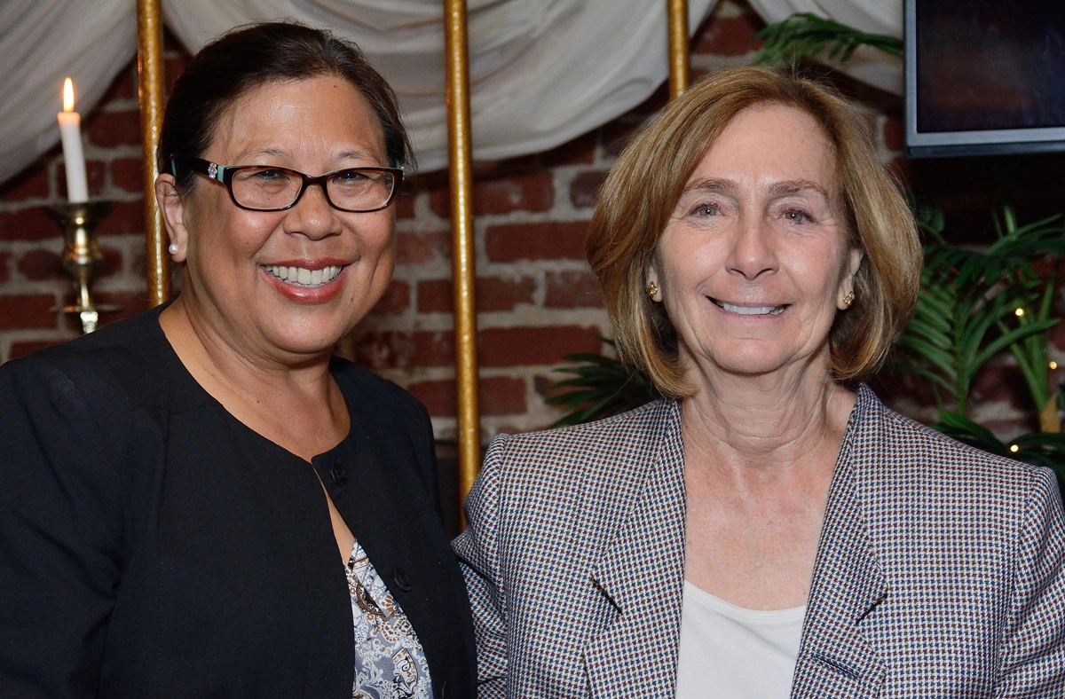 CA State Senate District Democratic Candidate Ann Ravel and CA Controller Betty Yee standing together